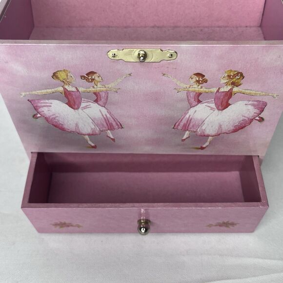 Enchantmints Pink Ballerina Swan Lake Dancer 6” Music Box 4 Drawers WORKS - Picture 7 of 12